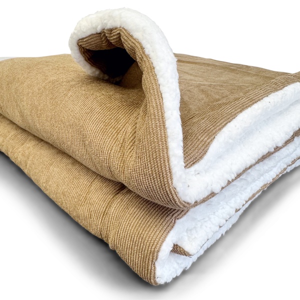 Beige Corduroy Luxury Dog Blanket